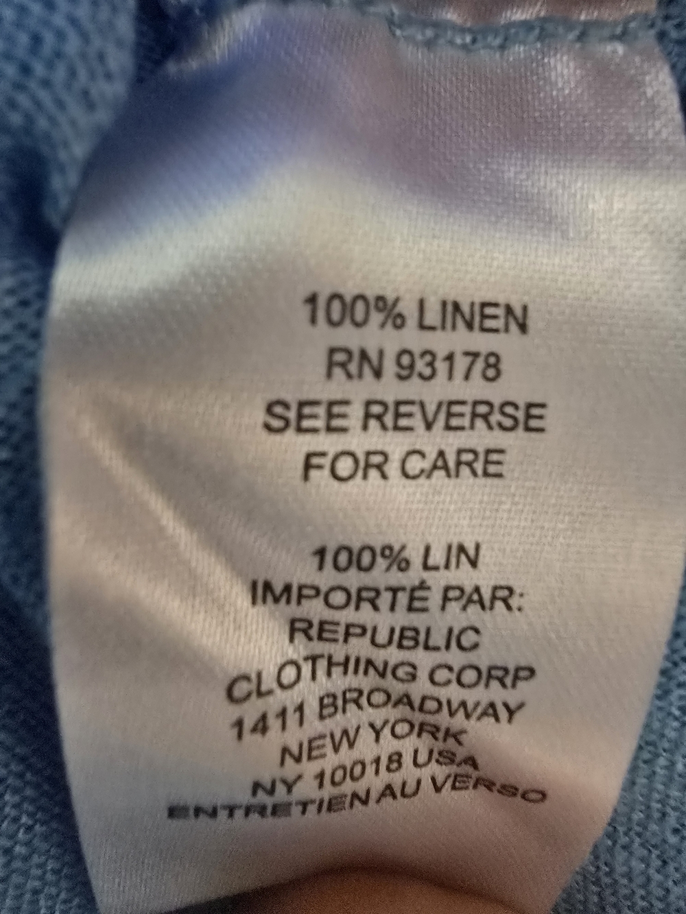 Elie Tahari 100% Linen Short Sleeve Button-Down Crop Shirt - Sky Blue (Size S) - Picture 5 of 8